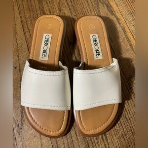 Leather White Mule Sandals Size 6